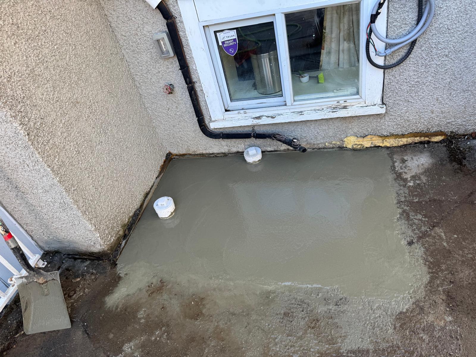 Concrete work for foundation plumbing